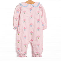Wrapped in Roses Embroidered Romper, Pink