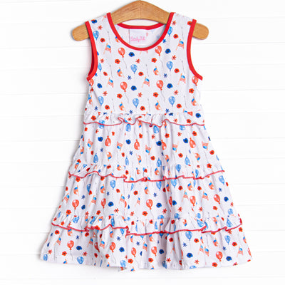 Flowers and Flags Dress, Red