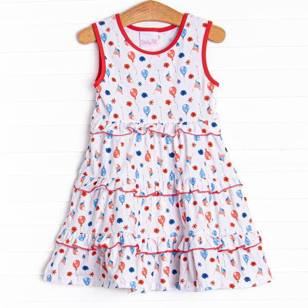 Flowers and Flags Dress, Red