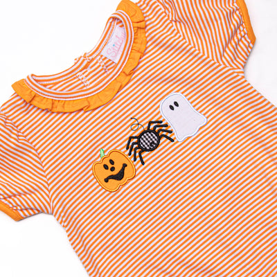 Spooks and Spiders Applique Bubble, Orange