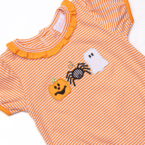 Spooks and Spiders Applique Bubble, Orange