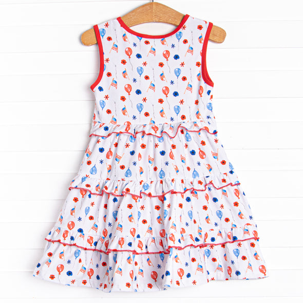 Flowers and Flags Dress, Red