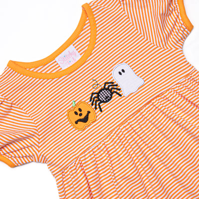 Spooks and Spiders Applique Legging Set, Orange