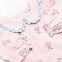 Wrapped in Roses Embroidered Romper, Pink