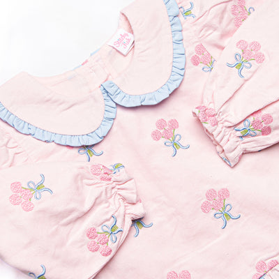 Wrapped in Roses Embroidered Romper, Pink