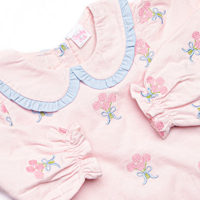 Wrapped in Roses Embroidered Legging Set, Pink