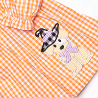 Paranormal Pup Applique Legging Set, Orange