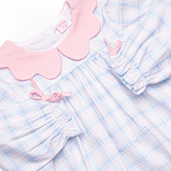 Paloma Plaid Dress, Blue