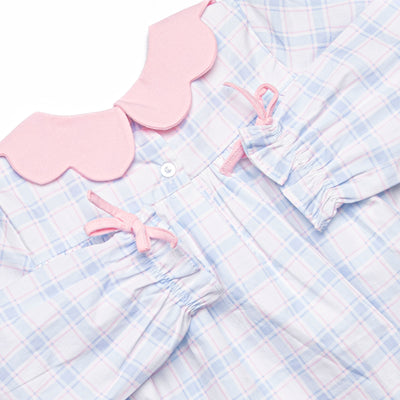 Paloma Plaid Diaper Set, Blue