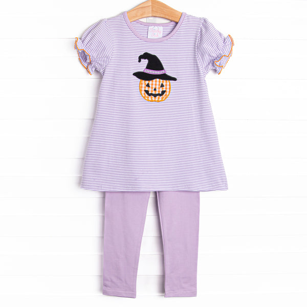 Bewitched Beauty Applique Legging Set, Purple