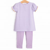 Bewitched Beauty Applique Legging Set, Purple