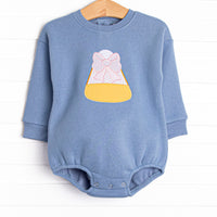 Candy Corn Cutie Applique Bubble, Blue Fleece