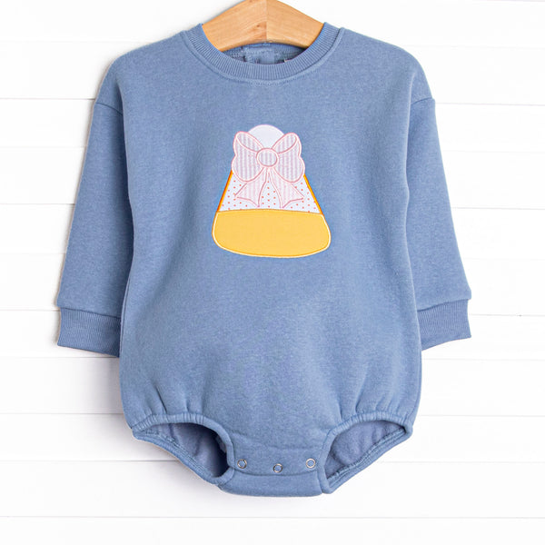 Candy Corn Cutie Applique Bubble, Blue Fleece