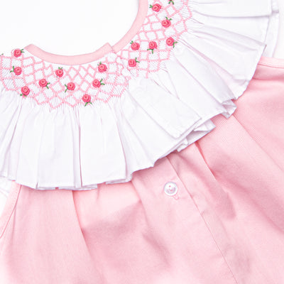 Porcelain Petals Smocked Short Set, Pink