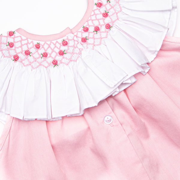 Porcelain Petals Smocked Short Set, Pink