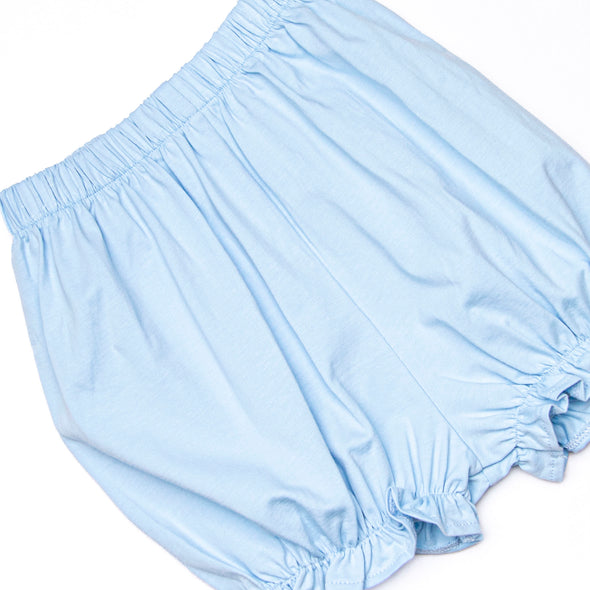 Watermelon Whimsy Embroidered Bloomer Set, Blue