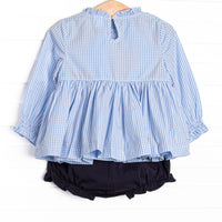 Baby Blues Smocked Diaper Set, Blue