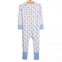 Bunny Tales Bamboo Zippy Pajama, Blue