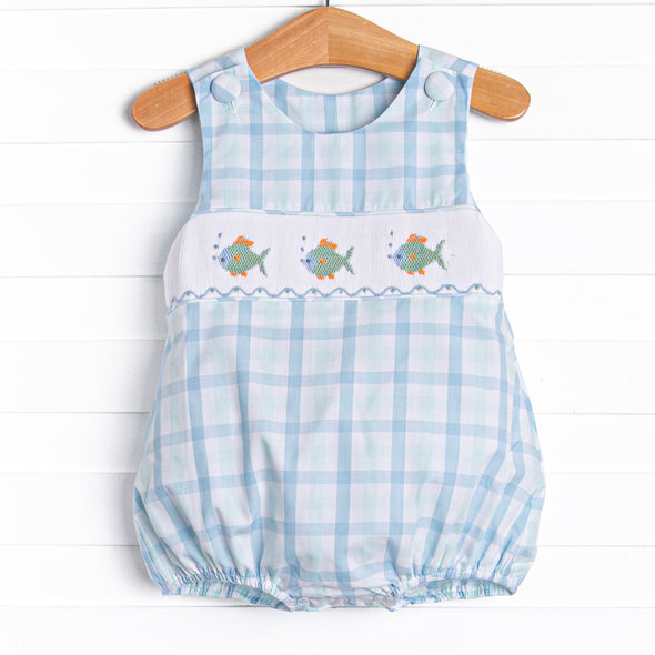 Bayside Bubbles Smocked Boy Bubble, Blue