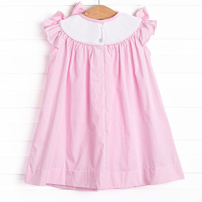 Basket of Blessings Smocked Bishop Dress, Pink