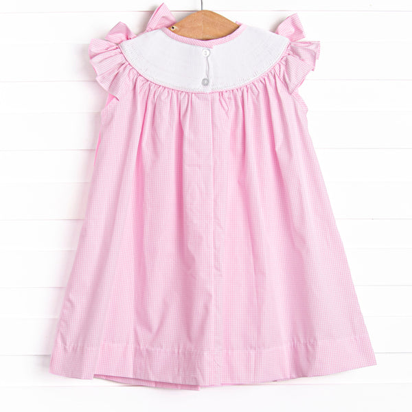 Basket of Blessings Smocked Bishop Dress, Pink