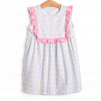 Rabbits and Ribbons Bib Dress, Pink