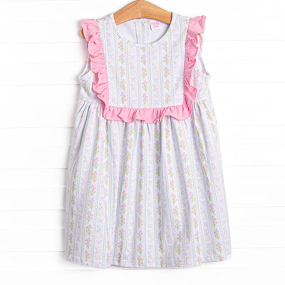 Rabbits and Ribbons Bib Dress, Pink