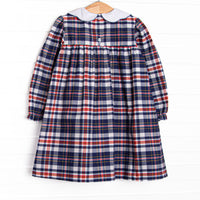 Scarlett Dress, Navy and Red Plaid