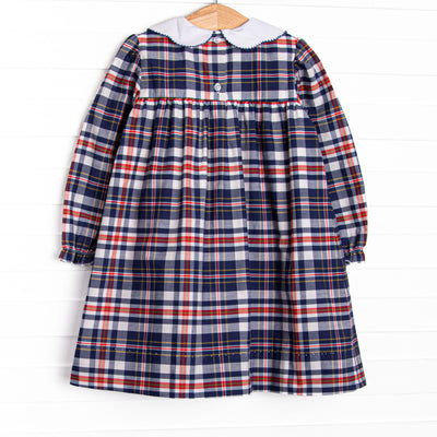 Scarlett Dress, Navy and Red Plaid