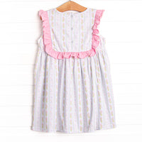 Rabbits and Ribbons Bib Dress, Pink