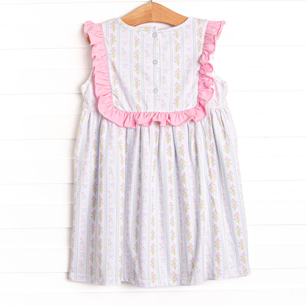 Rabbits and Ribbons Bib Dress, Pink