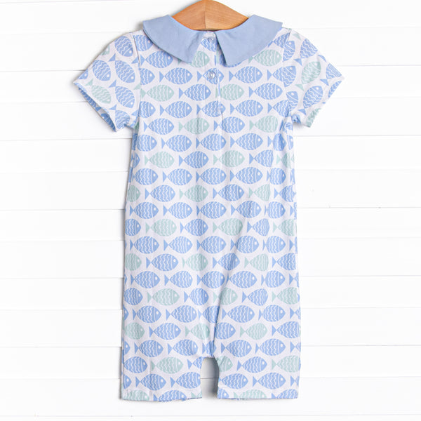 With the Tide Short Romper, Blue