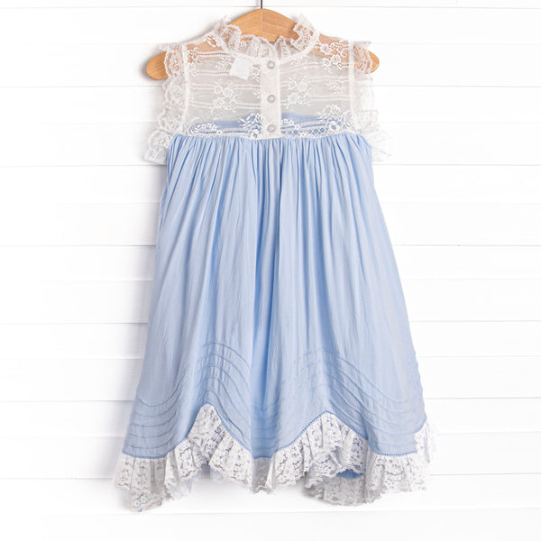 Girl's Vivie Heirloom Dress in Blue size 18M