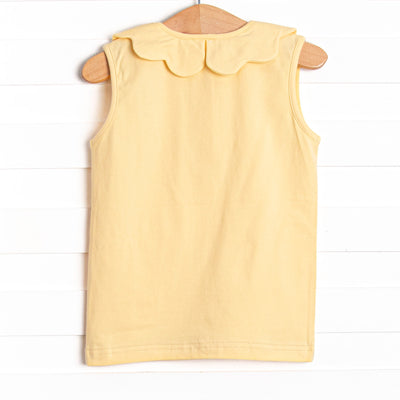 Samantha Scalloped Collar Sleeveless Top, (5 Colors)