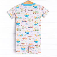 Stay the Course Bamboo Pajama Short Set, Blue