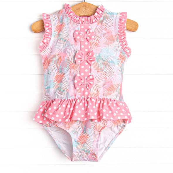 Palm Frond Fun One Piece, Pink