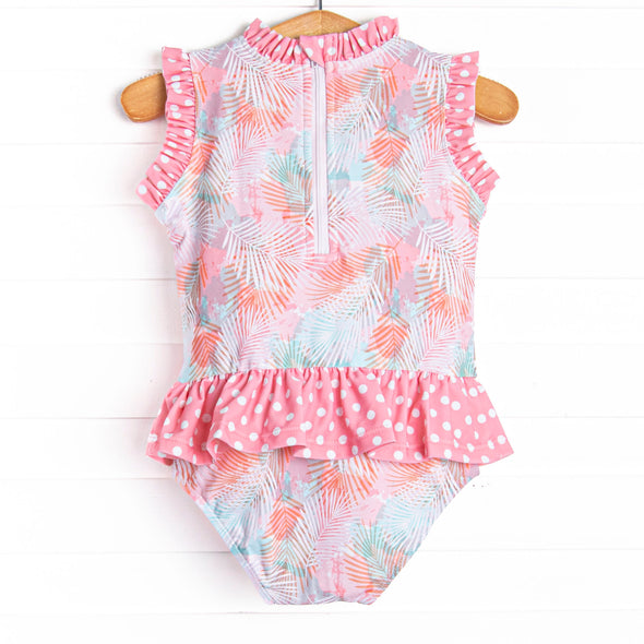 Palm Frond Fun One Piece, Pink