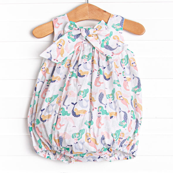 Under the Sea Maidens Smocked Bubble, Green