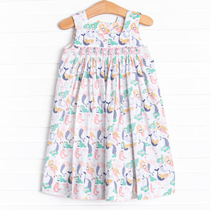 Under the Sea Maidens Smocked Dress, Green