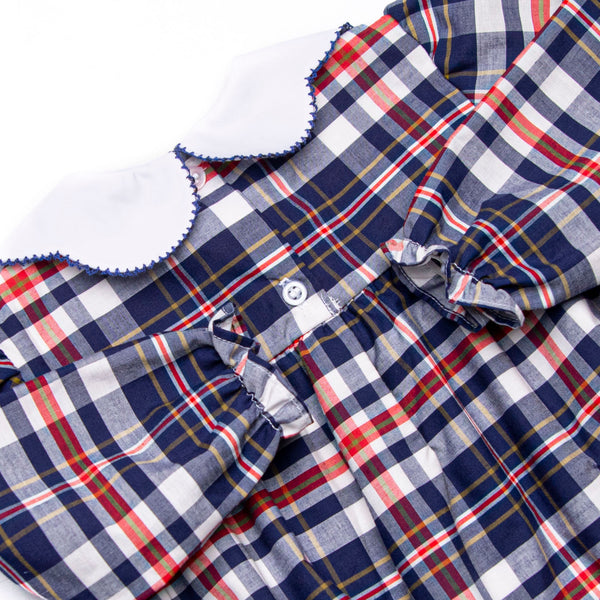 Scarlett Dress, Navy and Red Plaid
