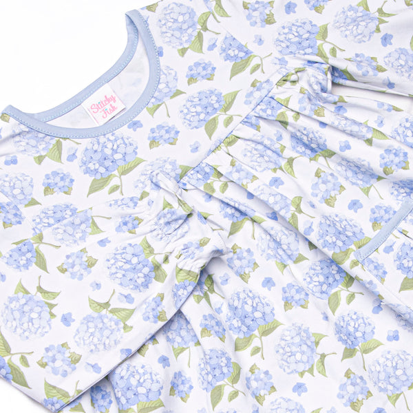 Hydrangea Blooms Legging Set, Blue