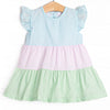 Coral Reef Color Block Dress, Green