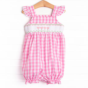 Tulip Treasures Smocked Bubble, Pink