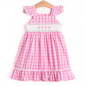 Tulip Treasures Smocked Dress, Pink