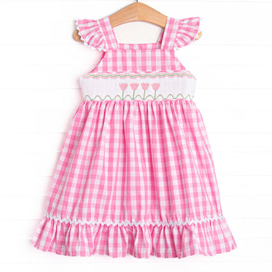 Tulip Treasures Smocked Dress, Pink