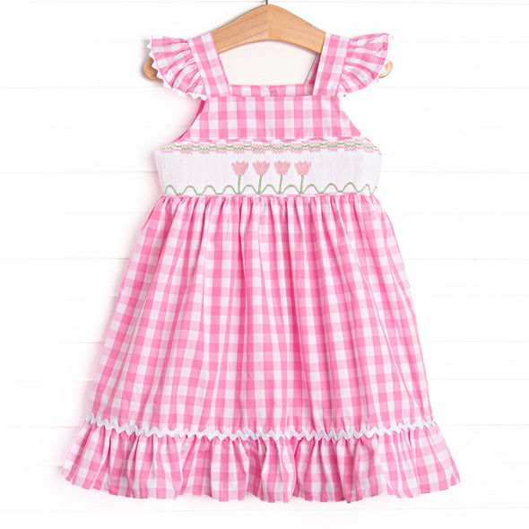 Tulip Treasures Smocked Dress, Pink