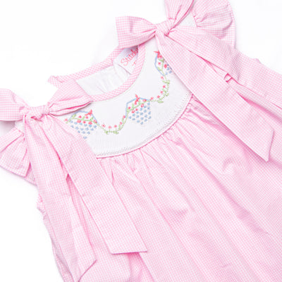 Basket of Blessings Smocked Bishop Dress, Pink