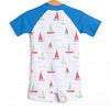 Boat Day Breeze One Piece Rash Guard, Blue