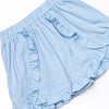Watermelon Whimsy Embroidered Ruffle Short Set, Blue