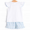 Bayside Bubbles Smocked Ruffle Short Set, Blue